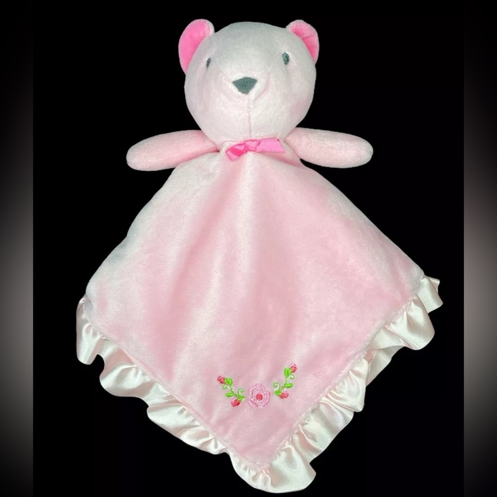 Stepping stones Pink Bear Security Blanket lovey